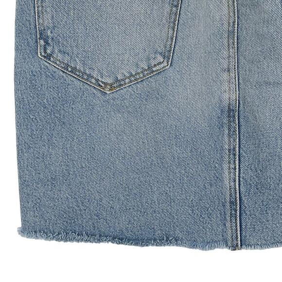 ALLSAINTS LILA GROMMET RAW HEM COTTON DENIM‎ SKIRT IN BLUE NWT WOMEN'S SIZE 4 - Picture 7 of 15